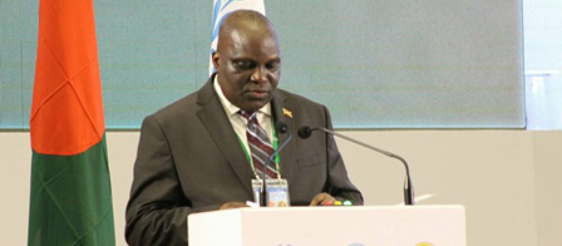Le Président de l’Assemblée Nationale prononçant son discours pendant la 136 ème Assemblée de l’UIP